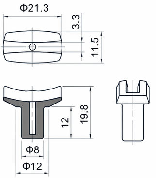 Technical drawing and dimensions for TSP X-PLA-T slide(HSY)