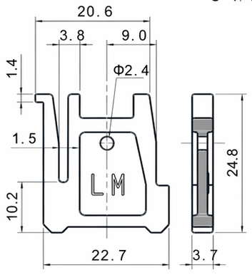 Technical drawing and dimensions for TSP 83473-LM