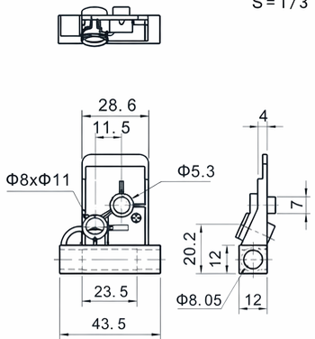 Technical drawing and dimensions for TSP JT-PLA-TRAFK-BASE