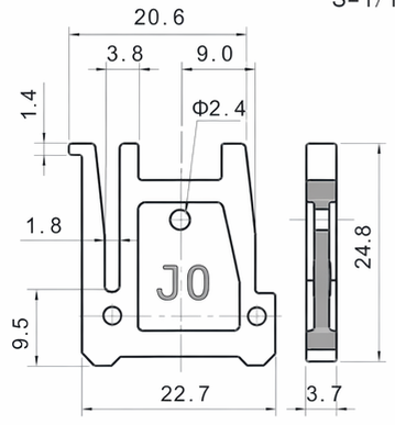 Technical drawing and dimensions for TSP 83473-J0