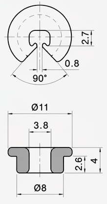 Technical drawing and dimensions for TSP 51802D11