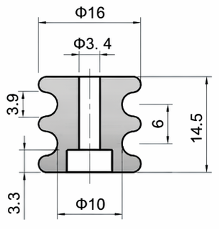 Technical drawing and dimensions for TSP 53164-34