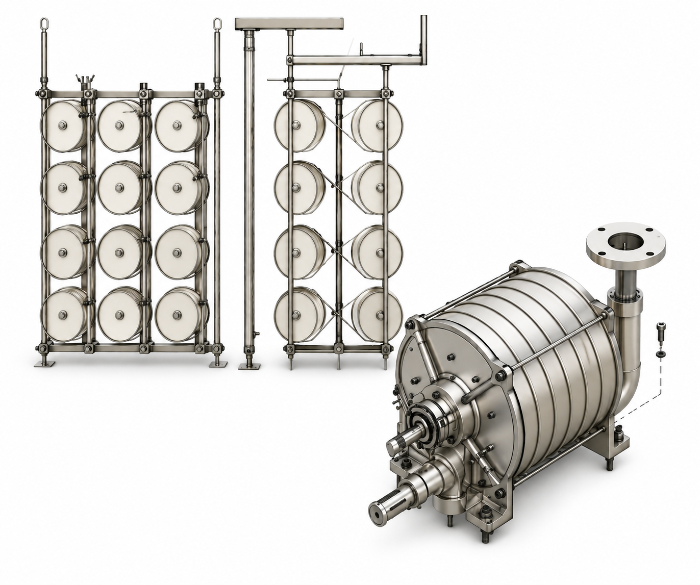 Himson creel and yarn suction assemblies