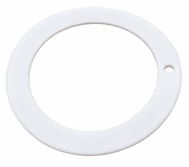 White PTFE gasket with a circular centre opening