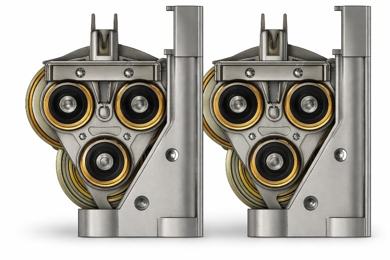 Drive side view of the P2XL friction unit assemblies