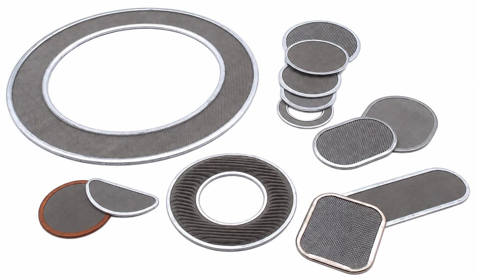 Representative flat, annular and shaped metallic filter assemblies.