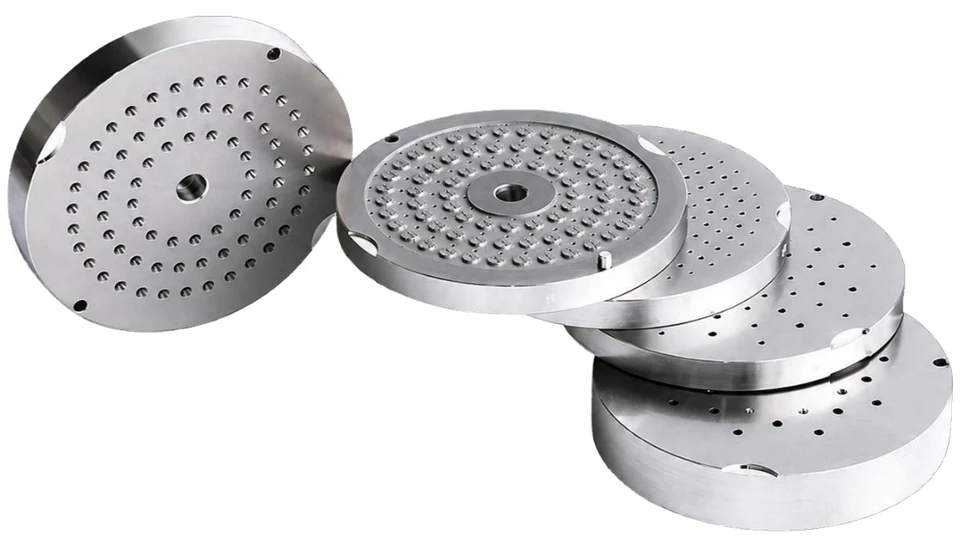 Representative circular spinneret plates and capillary configurations.